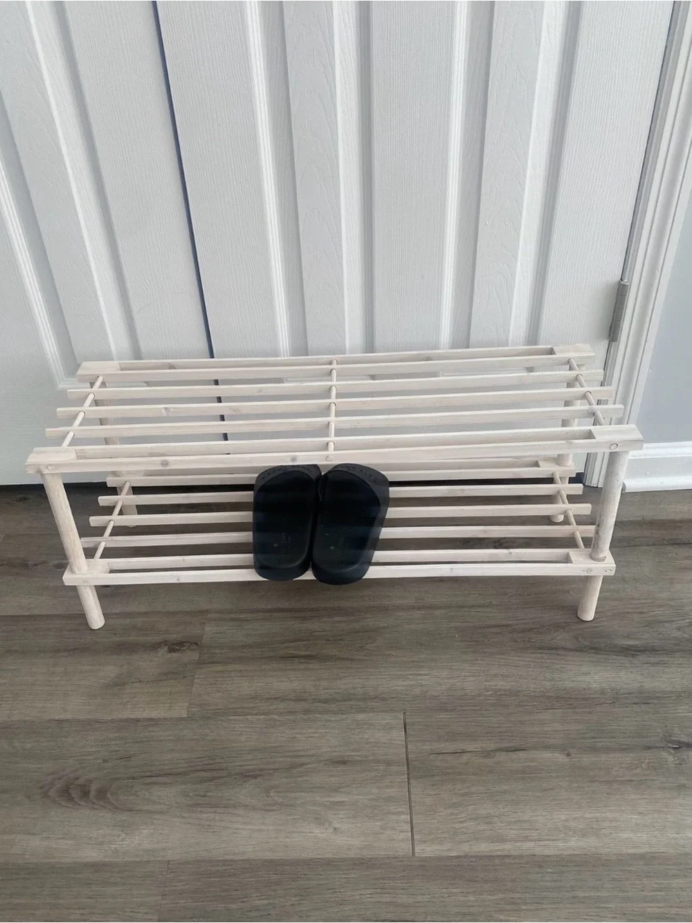 Wooden 2-Tier Shoe Rack Bench - Home Storage & Organization
